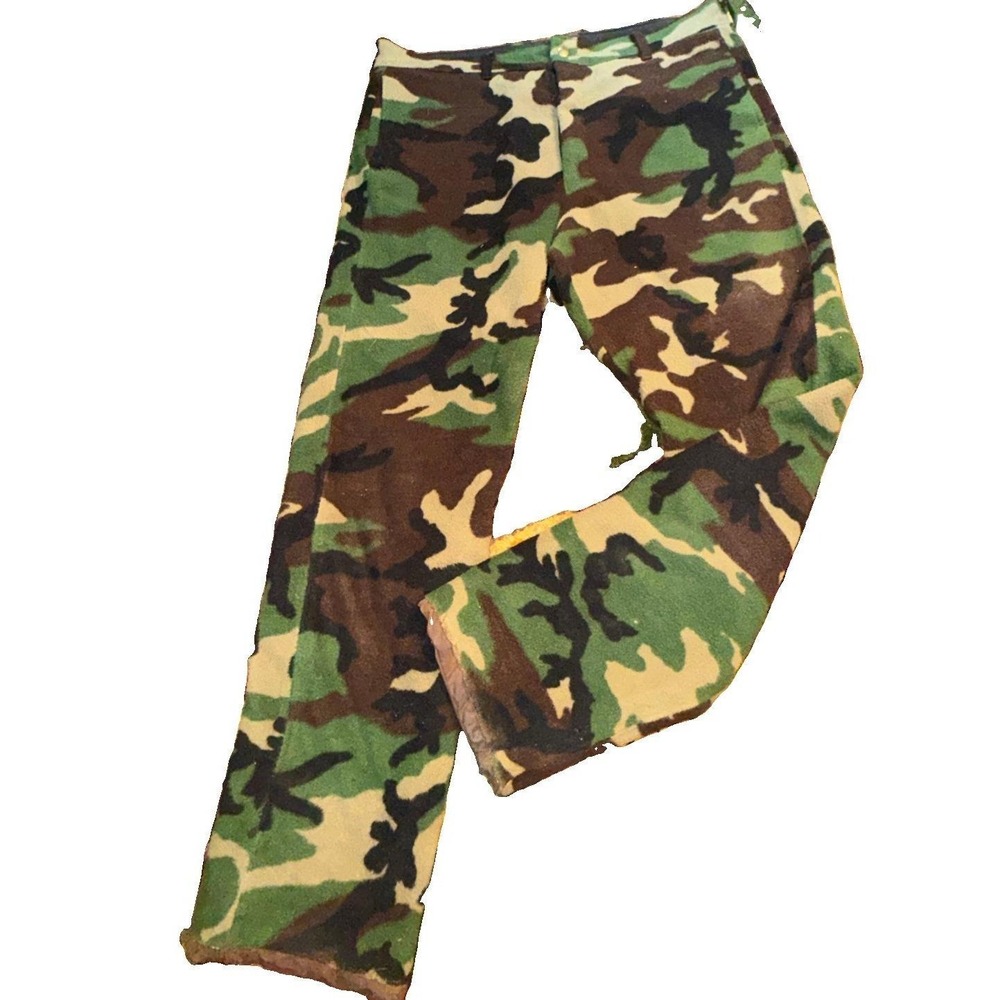 Cabelas Whitetail Clothing Fleece Gore-tex Pants Woodland Mens Size Medium Camo